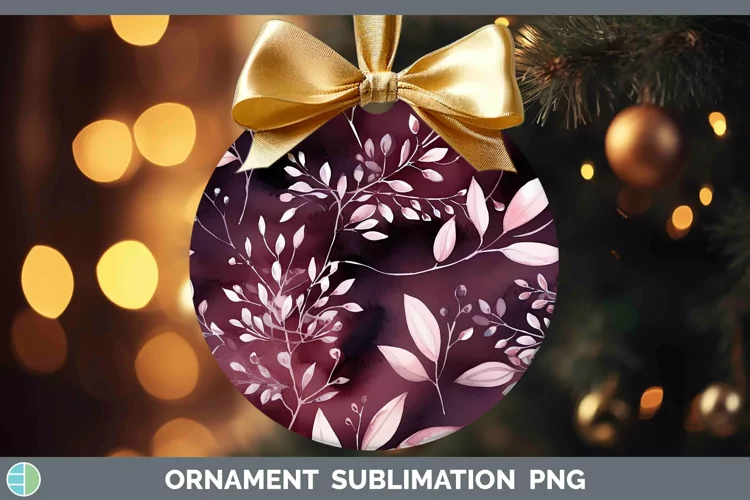 Watercolor Flowers Berry Ornament Sublimation Bauble Designs