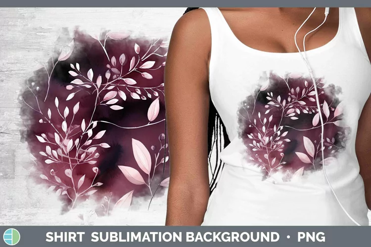 Watercolor Flowers Berry Shirt Sublimation Sublimation Backg
