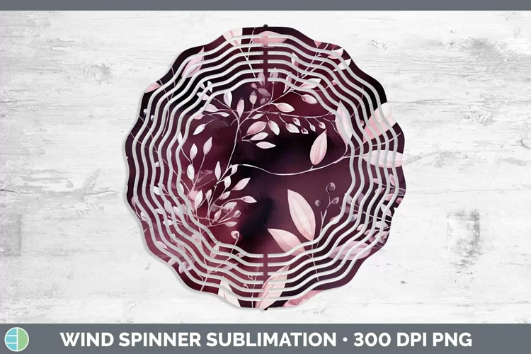 Watercolor Flowers Berry Wind Spinner Sublimation Spinner De