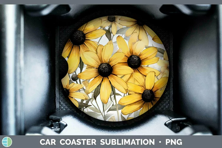 Watercolor Flowers Black-eyed Susan Keychain Sublimation Key