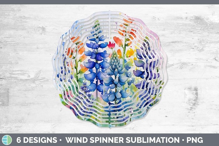 GorgeousWatercolor Flowers Wind Spinner design.
