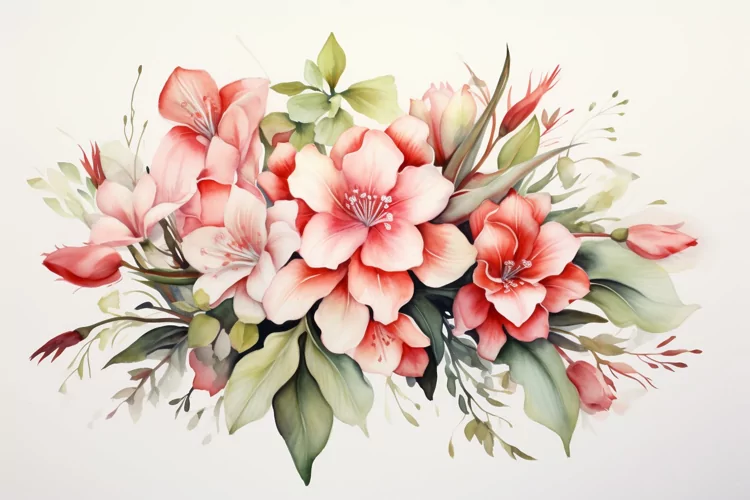Watercolor Flowers Bouquets, illustration Background