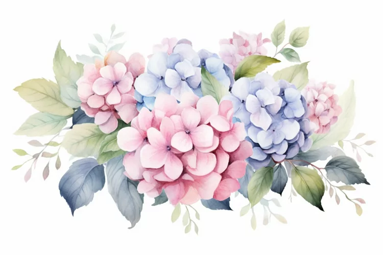 Watercolor Flowers Bouquets, illustration Background