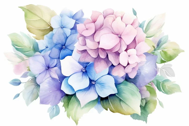 Watercolor Flowers Bouquets, illustration Background