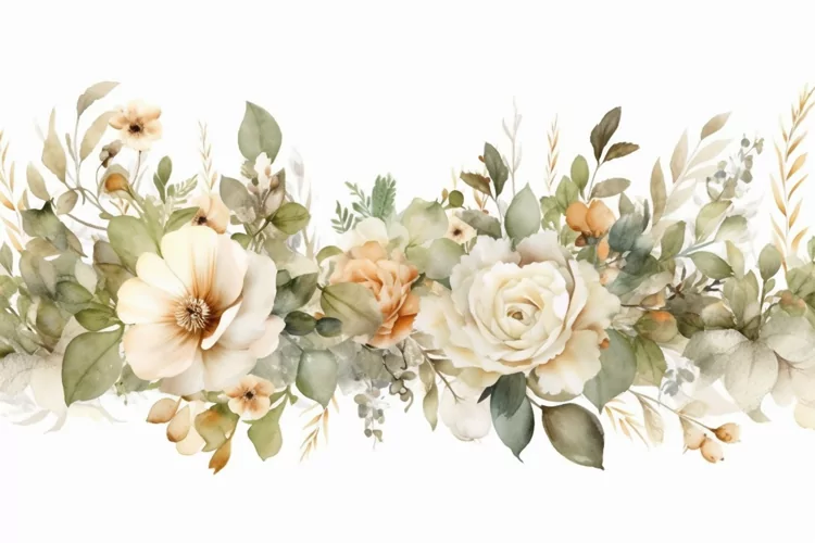 Watercolor Flowers Bouquets, illustration Background