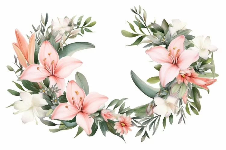 Watercolor Flowers Bouquets, illustration Background