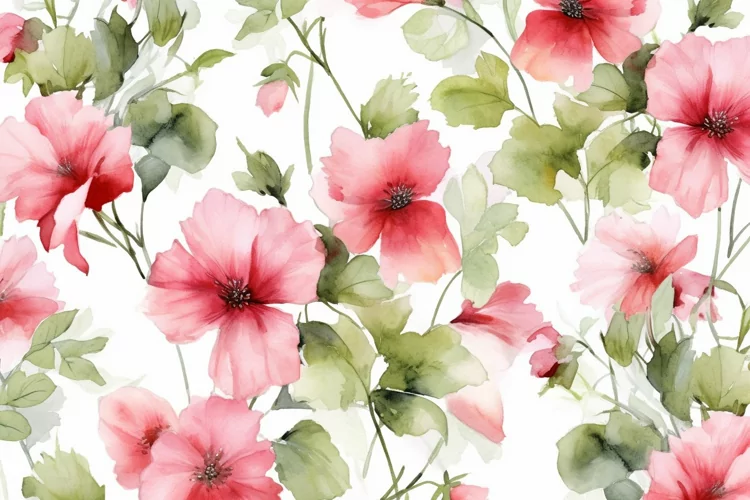 Watercolor Flowers Bouquets, illustration Background