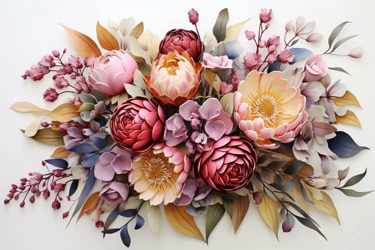 Watercolor Flowers Bouquets, illustration Background
