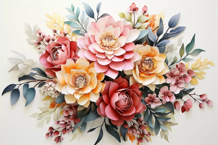 Watercolor Flowers Bouquets, illustration Background