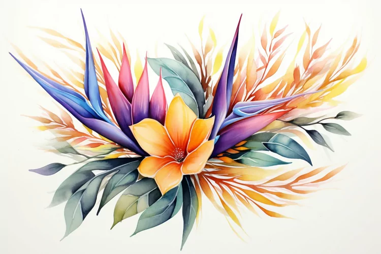 Watercolor Flowers Bouquets, illustration Background