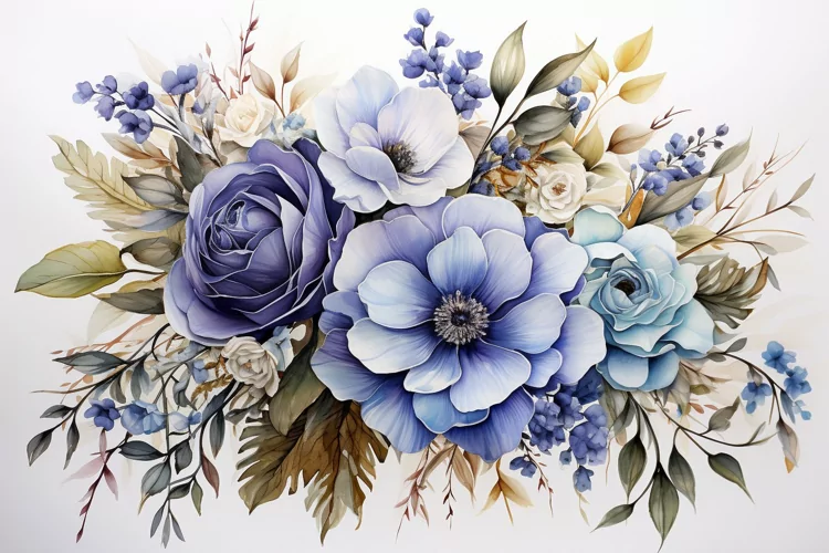 Watercolor Flowers Bouquets, illustration Background