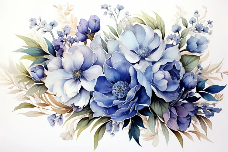 Watercolor Flowers Bouquets, illustration Background