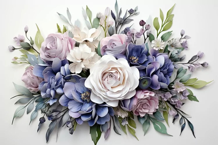 Watercolor Flowers Bouquets, illustration Background
