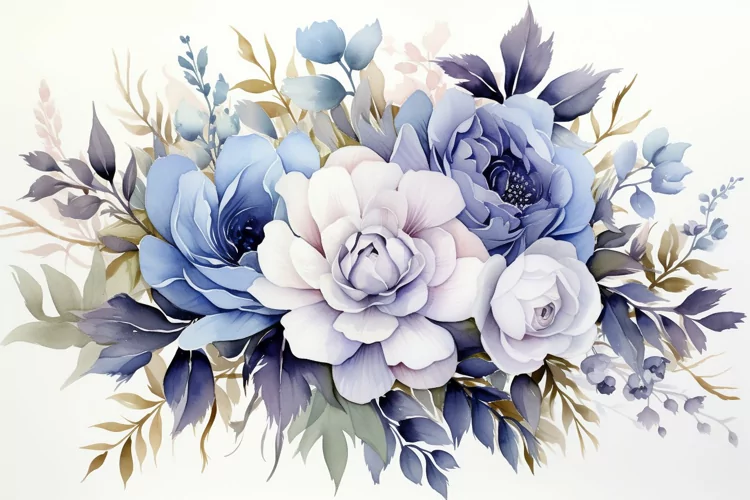 Watercolor Flowers Bouquets, illustration Background