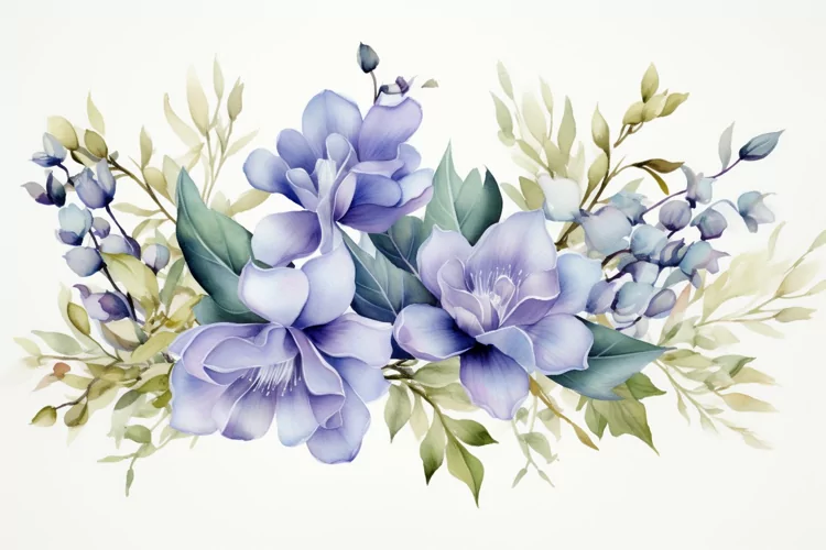 Watercolor Flowers Bouquets, illustration Background