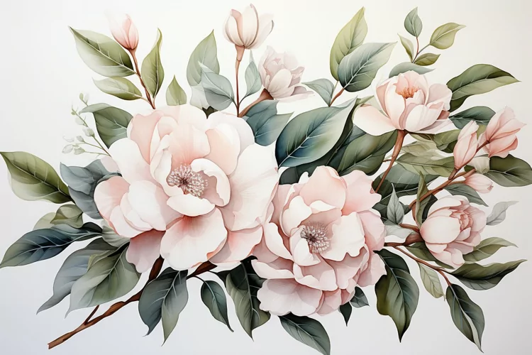 Watercolor Flowers Bouquets, illustration Background