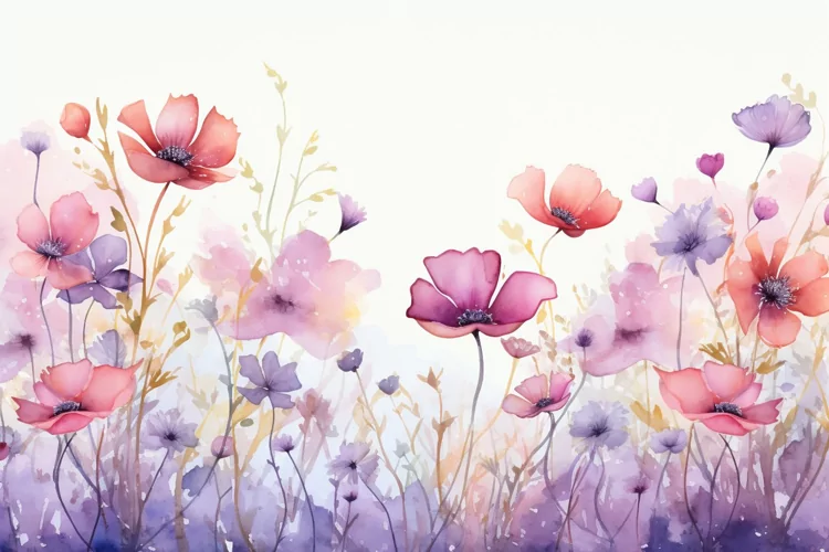 Watercolor Flowers Bouquets, illustration Background