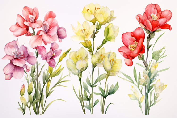Watercolor Flowers Bouquets, illustration Background