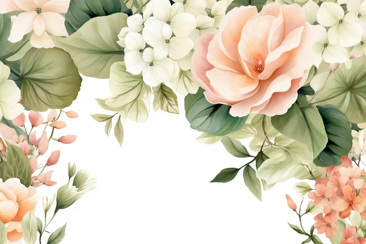 Watercolor Flowers Bouquets, illustration Background