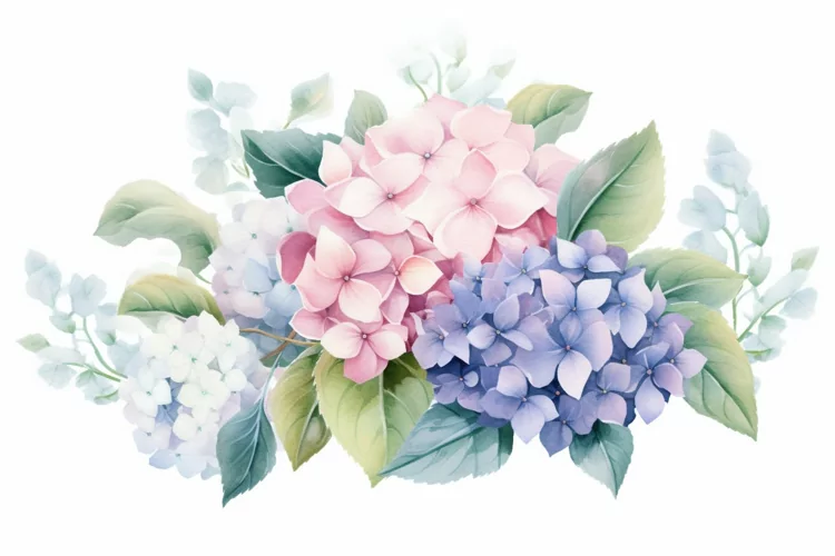 Watercolor Flowers Bouquets, illustration Background