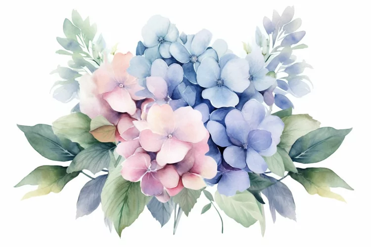 Watercolor Flowers Bouquets, illustration Background