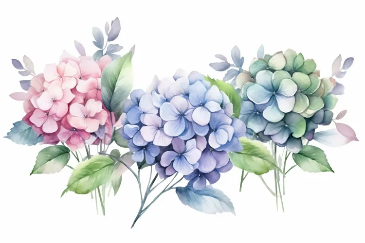 Watercolor Flowers Bouquets, illustration Background