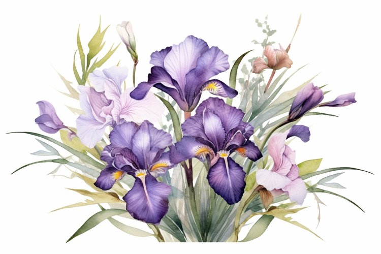 Watercolor Flowers Bouquets, illustration Background