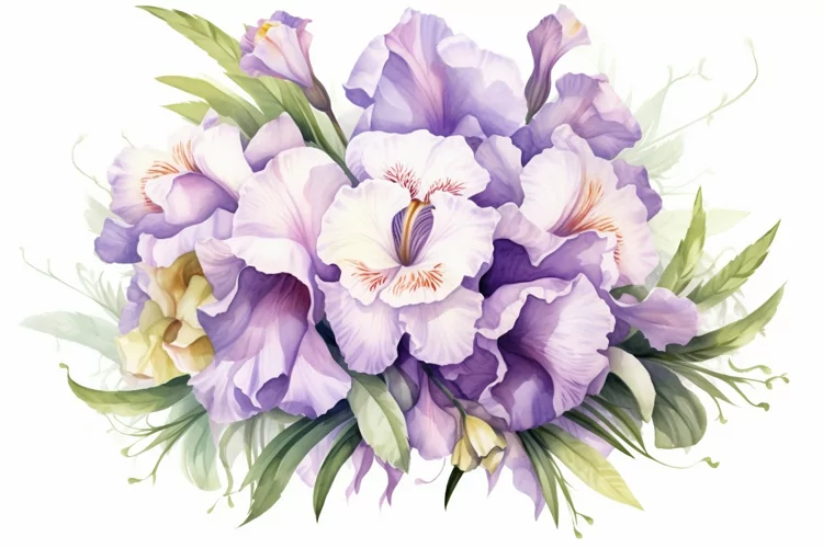 Watercolor Flowers Bouquets, illustration Background