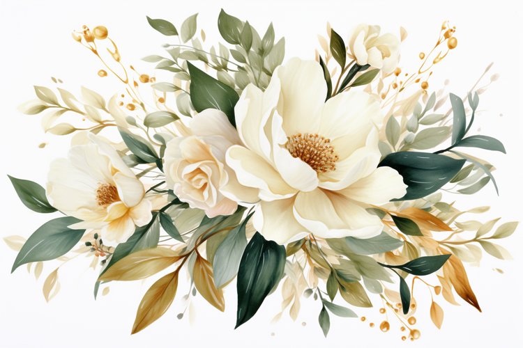 Watercolor Flowers Bouquets, illustration Background