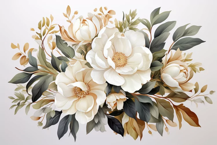 Watercolor Flowers Bouquets, illustration Background