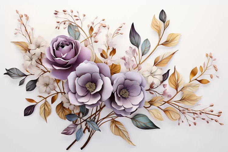 Watercolor Flowers Bouquets, illustration Background