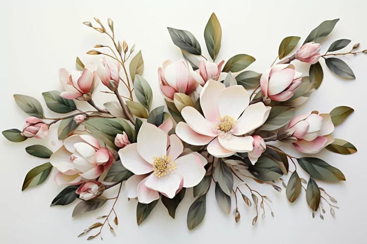 Watercolor Flowers Bouquets, illustration Background