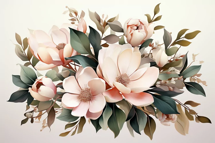 Watercolor Flowers Bouquets, illustration Background
