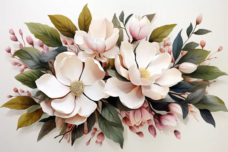 Watercolor Flowers Bouquets, illustration Background