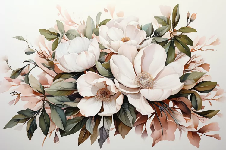 Watercolor Flowers Bouquets, illustration Background