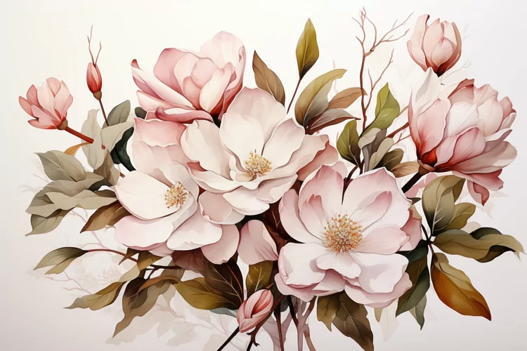 Watercolor Flowers Bouquets, illustration Background