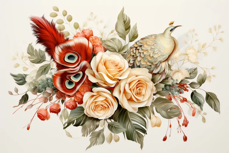 Watercolor Flowers Bouquets, illustration Background