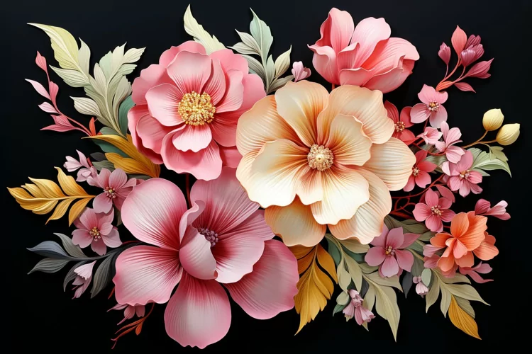 Watercolor Flowers Bouquets, illustration Background