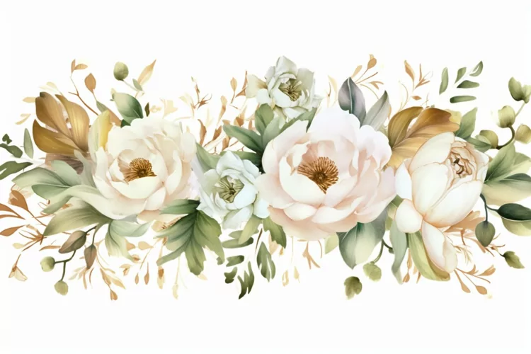 Watercolor Flowers Bouquets, illustration Background
