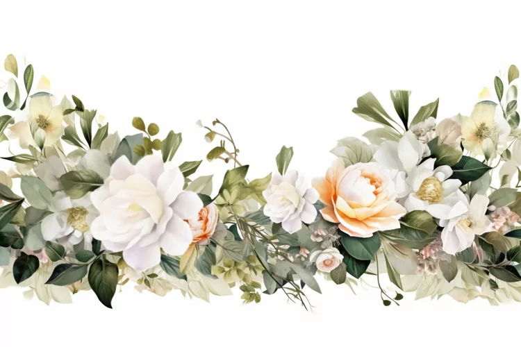Watercolor Flowers Bouquets, illustration Background