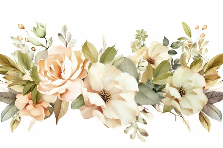 Watercolor Flowers Bouquets, illustration Background