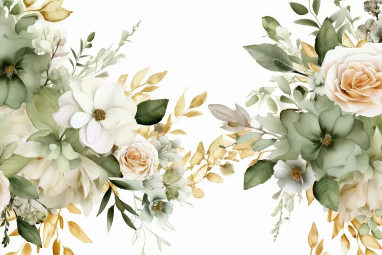 Watercolor Flowers Bouquets, illustration Background