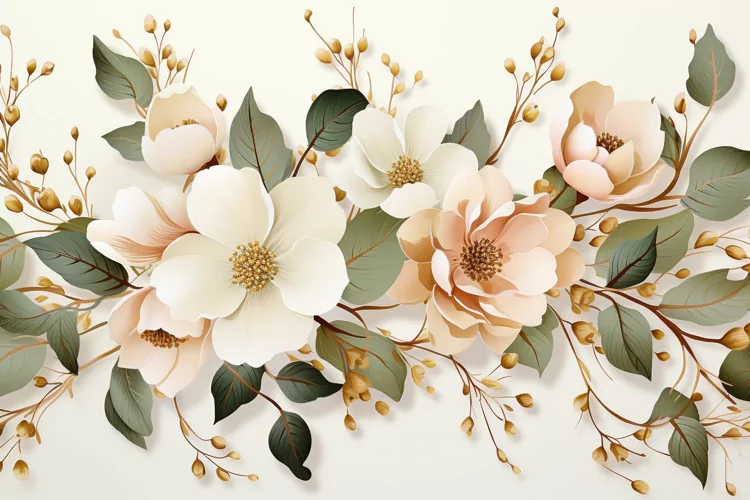 Watercolor Flowers Bouquets, illustration Background