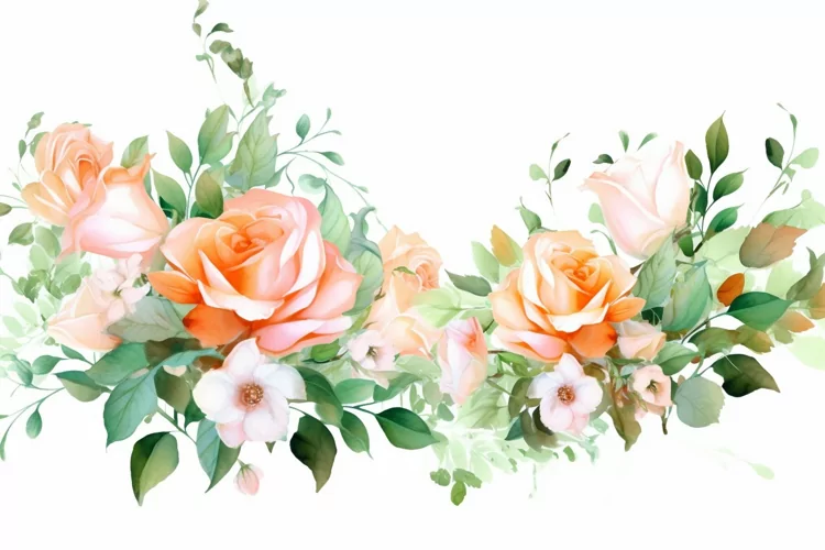 Watercolor Flowers Bouquets, illustration Background