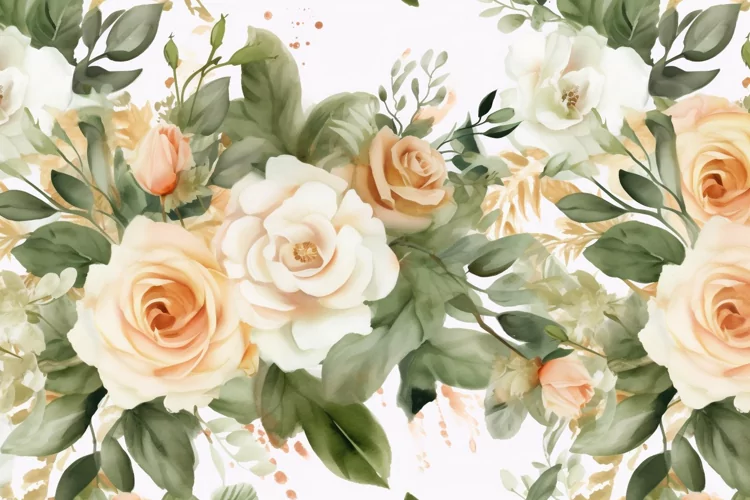 Watercolor Flowers Bouquets, illustration Background