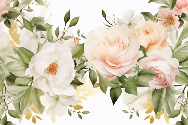 Watercolor Flowers Bouquets, illustration Background