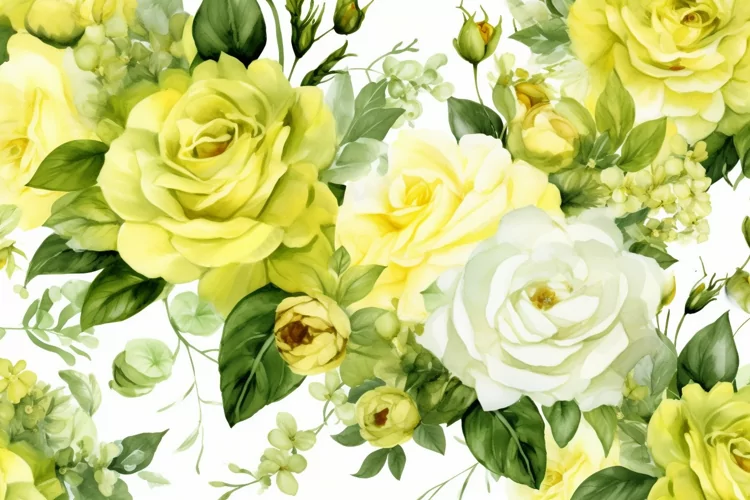 Watercolor Flowers Bouquets, illustration Background