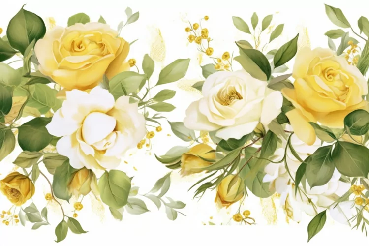 Watercolor Flowers Bouquets, illustration Background