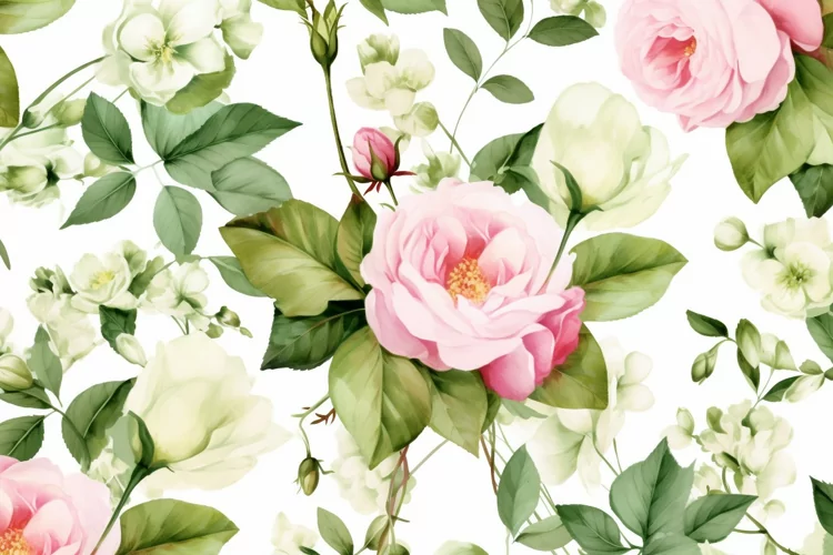 Watercolor Flowers Bouquets, illustration Background