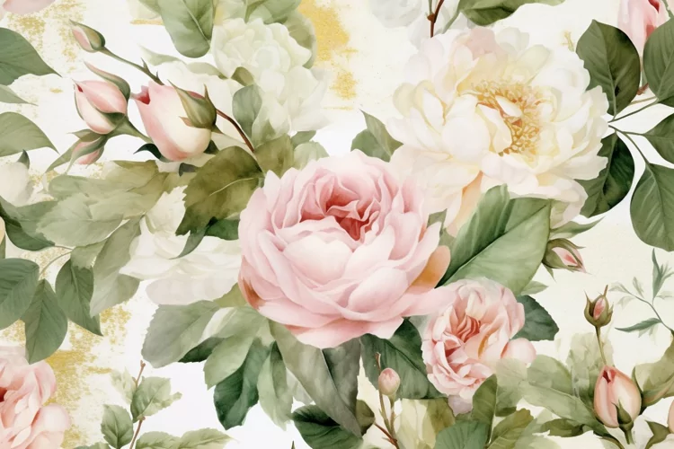 Watercolor Flowers Bouquets, illustration Background